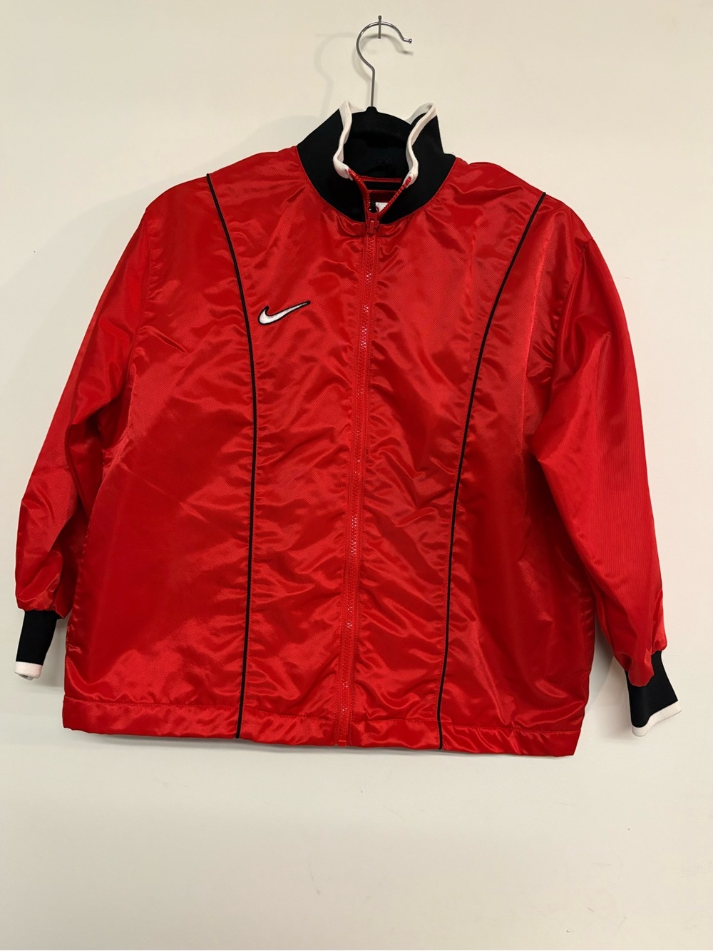 Nike Kids Red Sport Puffer Jacket with Black Trim